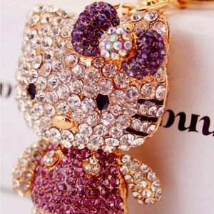 Purple Swarovski Hello kitty crystals!! Crystals key chain